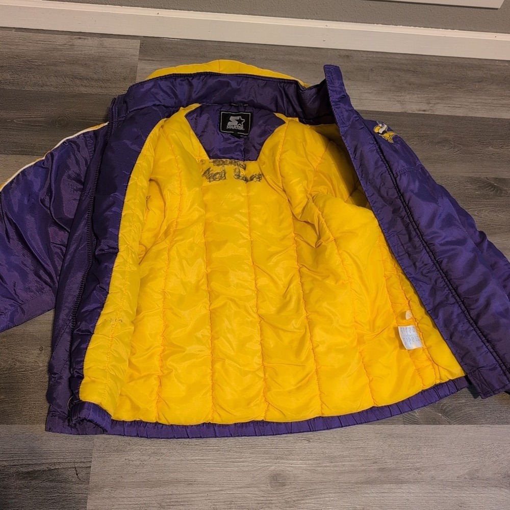 Minnesota‎ Vikings NFL Vintage Starter Jacket Full Zip Winter Coat Size XL Rare - Picture 5 of 16